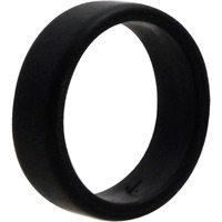 Silicone Wedding 2Layer Beveled 8mm Ring - Black by ROQ for Men - 12 mm Ring