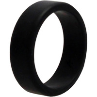 Silicone Wedding 2Layer Beveled 8mm Ring - Black by ROQ for Men - 13 mm Ring