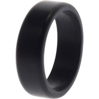 Silicone Wedding 2Layer Beveled 8mm Ring - Black by ROQ for Men - 14 mm Ring