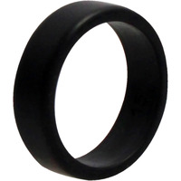 Silicone Wedding 2Layer Beveled 8mm Ring - Black by ROQ for Men - 15 mm Ring