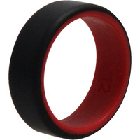 Silicone Wedding 2Layer Beveled 8mm Ring - Red-Black by ROQ for Men - 12 mm Ring
