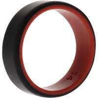 Silicone Wedding 2Layer Beveled 8mm Ring - Red-Black by ROQ for Men - 14 mm Ring