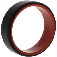 Silicone Wedding 2Layer Beveled 8mm Ring - Red-Black by ROQ for Men - 15 mm Ring