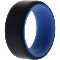 Silicone Wedding 2Layer Beveled 8mm Ring - Blue-Black by ROQ for Men - 7 mm Ring
