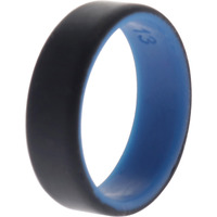 Silicone Wedding 2Layer Beveled 8mm Ring - Blue-Black by ROQ for Men - 13 mm Ring
