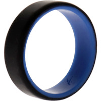 Silicone Wedding 2Layer Beveled 8mm Ring - Blue-Black by ROQ for Men - 16 mm Ring