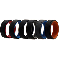 Silicone Wedding 2Layer Lines Ring Set - MultiColor by ROQ for Men - 6 x 12 mm Ring