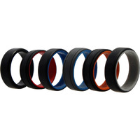 Silicone Wedding 2Layer Lines Ring Set - MultiColor by ROQ for Men - 6 x 15 mm Ring