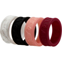 Silicone Wedding Flower Ring Set - Bordo by ROQ for Women - 4 x 5 mm Ring