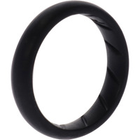 Silicone Wedding Ring - Dome Solid BR Comfort Fit - Basic-Black by ROQ for Women - 11 mm Ring