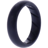 Silicone Wedding Ring - Dome Solid BR Comfort Fit - Basic-Black by ROQ for Women - 7 mm Ring