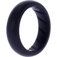 Silicone Wedding Ring - Dome Solid BR Comfort Fit - Basic-Black by ROQ for Women - 4 mm Ring