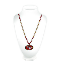 San Francisco 49ers Beads with Medallion Mardi Gras Style
