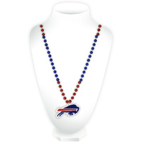 Buffalo Bills Beads with Medallion Mardi Gras Style