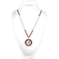 Alabama Crimson Tide Beads with Medallion Mardi Gras Style