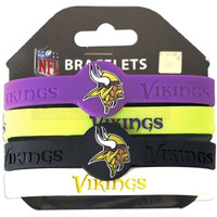 Minnesota Vikings Bracelets 4 Pack Silicone