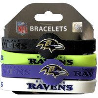 Baltimore Ravens Bracelets 4 Pack Silicone - Special Order