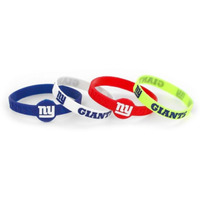 New York Giants Bracelets - 4 Pack Silicone - Special Order