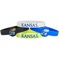 Kansas Jayhawks Bracelets - 4 Pack Silicone - Special Order