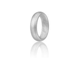 Silicone Wedding Ring - Dome Style - Silver by ROQ for Women - 8 mm Ring