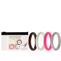 Silicone Wedding Stackble Point Ring Set - Pink by ROQ for Women - 4 x 4 mm Ring