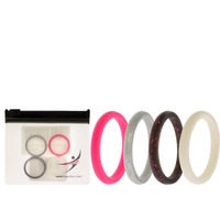Silicone Wedding Stackble Point Ring Set - Pink by ROQ for Women - 4 x 8 mm Ring