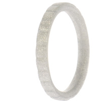 Silicone Wedding Stackble Lines Single Ring - Silver by ROQ for Women - 7 mm Ring