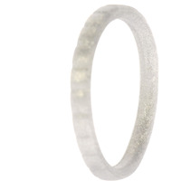 Silicone Wedding Stackble Lines Single Ring - Silver by ROQ for Women - 9 mm Ring
