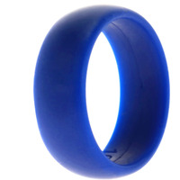 Silicone Wedding Ring Dome Style - Blue by ROQ for Men - 10 mm Ring