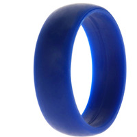 Silicone Wedding Ring Dome Style - Blue by ROQ for Men - 15 mm Ring
