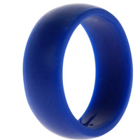 Silicone Wedding Ring Dome Style - Blue by ROQ for Men - 12 mm Ring