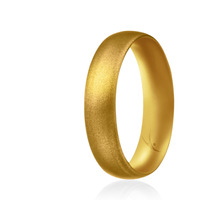 Silicone Wedding Ring - Dome Style Thin Comfort Fit - Gold by ROQ for Women - 6 mm Ring