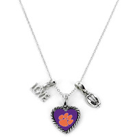 Clemson Tigers Necklace Charmed Sport Love Football - Special Order