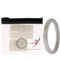 Silicone Wedding Stackble Point Single Ring - Silver by ROQ for Women - 9 mm Ring