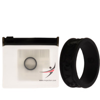 Silicone Wedding Flower Ring - Black by ROQ for Women - 6 mm Ring