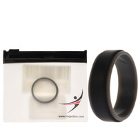 Silicone Wedding 2Layer Step Ring - Grey-Black by ROQ for Men - 14 mm Ring