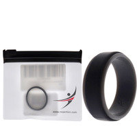 Silicone Wedding 2Layer Step Ring - Grey-Black by ROQ for Men - 12 mm Ring