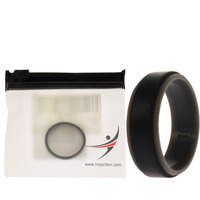 Silicone Wedding 2Layer Step Ring - Grey-Black by ROQ for Men - 16 mm Ring