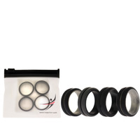 Silicone Wedding 2Layer Middle Line Ring Set - Black-Camo by ROQ for Men - 4 x 8 mm Ring