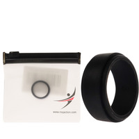 Silicone Wedding Step Single Ring - Black by ROQ for Men - 6 mm Ring