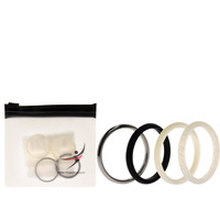Silicone Wedding Twin 2mm Ring Set - Black-White by ROQ for Women - 4 x 10 mm Ring