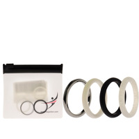 Silicone Wedding Twin 2mm Ring Set - Black-White by ROQ for Women - 4 x 6 mm Ring