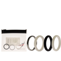 Silicone Wedding Twin 2mm Ring Set - Black-White by ROQ for Women - 4 x 4 mm Ring