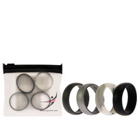 Silicone Wedding Ring Set - Marble by ROQ for Men - 4 x 15 mm Ring