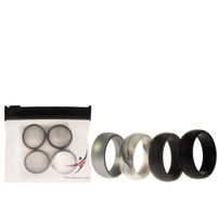 Silicone Wedding Ring Set - Marble by ROQ for Men - 4 x 11 mm Ring