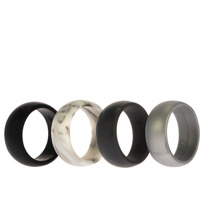 Silicone Wedding Ring Set - Marble by ROQ for Men - 4 x 9 mm Ring