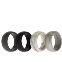 Silicone Wedding Ring Set - Marble by ROQ for Men - 4 x 7 mm Ring