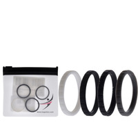 Silicone Wedding Stackble Lines Ring Set - Black-White by ROQ for Women - 4 x 8 mm Ring