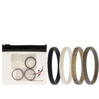 Silicone Wedding Stackble Lines Ring Set -Black-White by ROQ for Women - 4 x 9 mm Ring