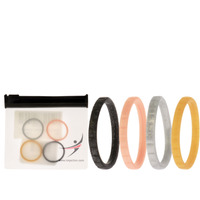 Silicone Wedding Stackble Lines Ring Set - Metal by ROQ for Women - 4 x 9 mm Ring